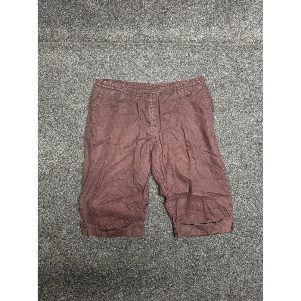 Low rise capris linen chocolate brown natural fibers boho y2k 10 hippie gritty